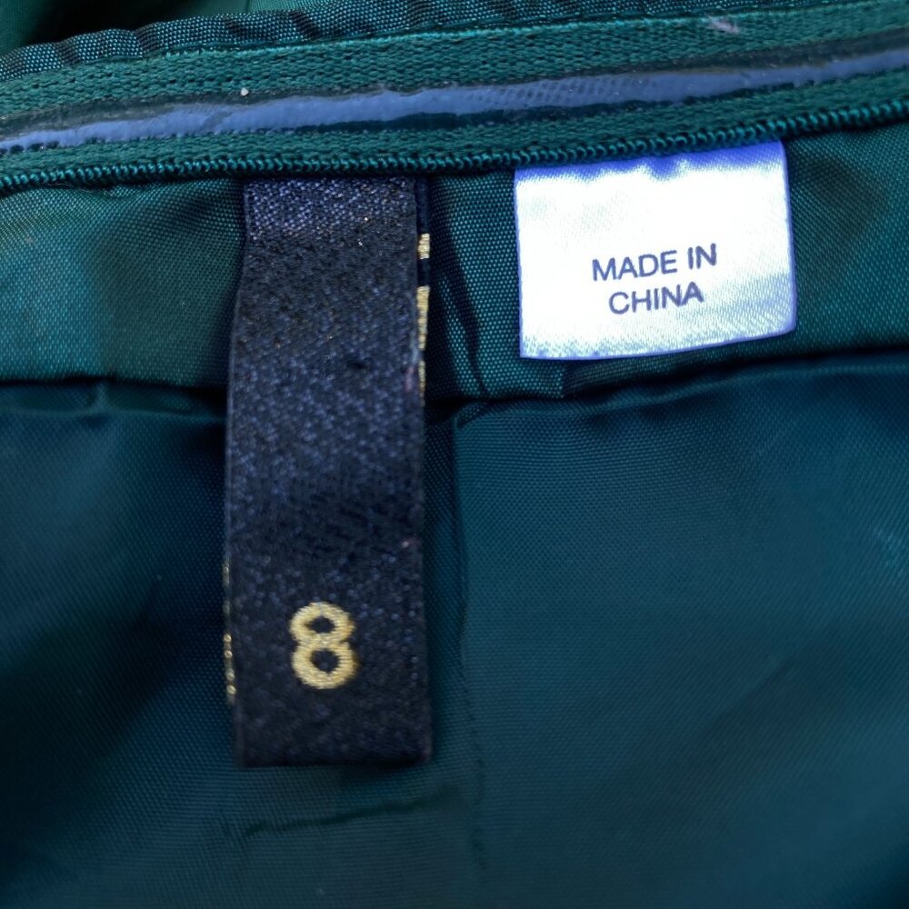H&M Emerald Green Sweetheart Taffeta Cocktail‎ Dress, Sz 8, Straps or Strapless - Picture 8 of 11